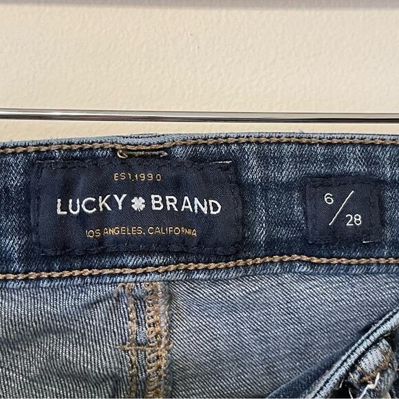 Lucky Brand 6/28 medium wash blue denim jeans mid rise sweet boot bootcut - Picture 4 of 7